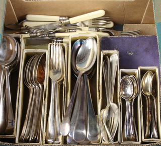 A quantity of Old English pattern silver plated cutlery 