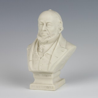 A Victorian WH Goss parian bust of Sir Moses Montefiore 13cm  