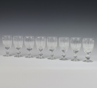 A set of 8 Waterford Crystal Colleen pattern sherry glasses 11cm 
