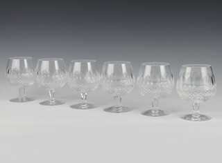 A set of 6 Waterford Crystal Colleen pattern brandy balloon glasses 13cm  