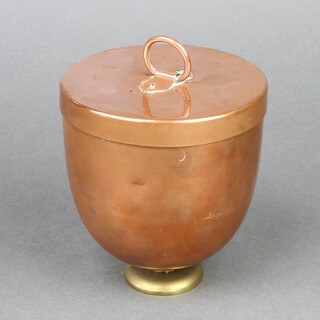 A 19th Century copper and brass dome shaped ice cream/jelly mould 13cm h x 12cm w 