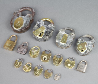 A collection of 16 19th Century and later metal padlocks 