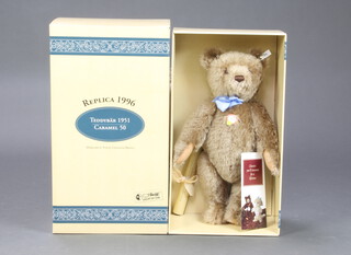 A Steiff 1996 British Collectors limited edition replica 1951 teddy bear with certificate no. 01221 boxed