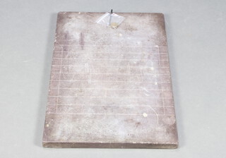 A slate shove ha'penny board complete with ha'pennys 66cm x 40cm  