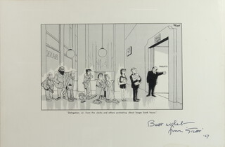 (Ronald Carl) Giles (1916-1995) cartoon, signed by the artist and dated '67 26cm x 39cm 