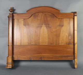 A 19th Century Continental walnut bed frame with arch shaped top 129cm h x 134cm w x 204cm l 