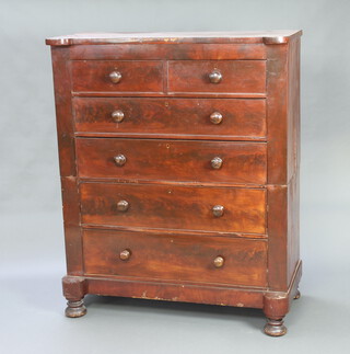 A Victorian mahogany Cumberland chest of 2 short and 3 long drawers 150cm h x 125cm w x 59cm d 