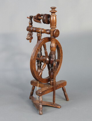 An 18th/19th Century 6 spoked spinning wheel 86cm x 42cm x 34cm