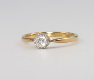 An 18ct single stone diamond ring 0.4ct, size N, 2.4 grams 
