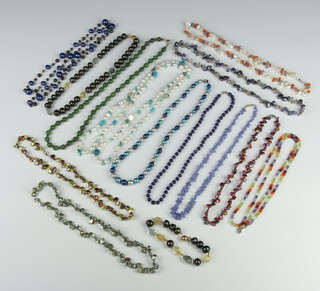A collection of hardstone and other vintage bead necklaces 