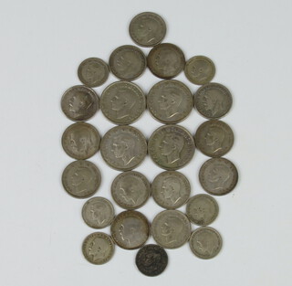 A quantity of silver pre-decimal coinage, 136 grams 
