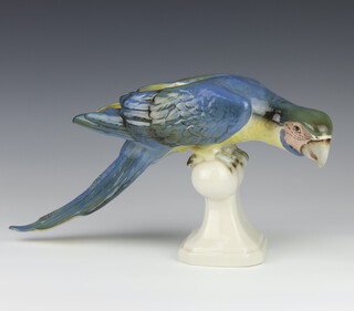 A Royal Dux figure of a parrot 22cm 