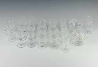Six Webb crystal sherry glasses, 6 crystal wines, 4 ditto sherry, 2 other glasses, a wine glass, jug and bowl 