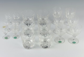 Six Stuart Crystal tumblers, six ditto wine glasses and six ditto liqueurs 