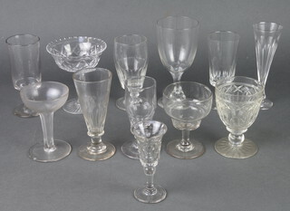 A 19th Century cut glass beer glass and other antique table glassware