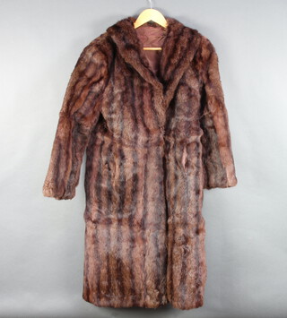 A lady's full length mink coat, some moulting 