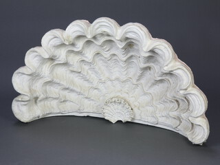 A Regency style plaster shell shaped niche 55cm h x 87cm 