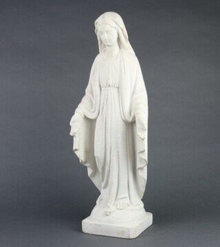 An Italian resin figure of the standing Virgin Mary with snake, the base marked Del Tormone 189K, 58cm h x 16cm w x 15cm d 