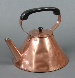 A circular waisted copper kettle 15cm h x 24cm diam. 
