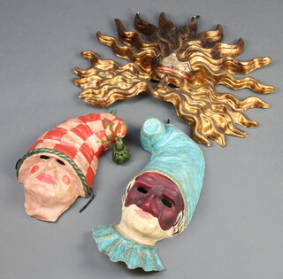 Mascarone, 3 20th Century Venetian carnival masks 