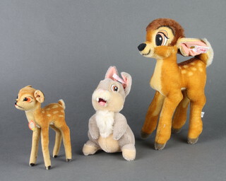 A Steiff Disney figure of Bambi 23cm, ditto Thumper 15cm and 1 other Bambi 4cm 