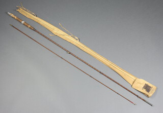 A Hardy Brothers Knockabout two piece split cane fly fishing rod, in cloth bag