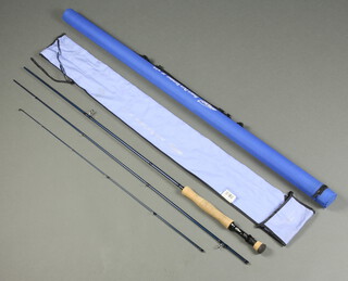 An Airflo Forty Plus Extreme, 7/8 line weight, fly fishing rod, contained in a blue tube  