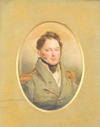 19th Century oval portrait miniature of a gentleman 14cm x 10cm 