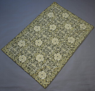 A grey, yellow and floral patterned Kashmiri panel 178cm x 120cm 
