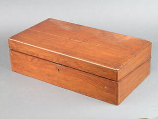 A Victorian walnut writing slope with hinged lid 13cm h x 45cm w x 24cm d 13cm h x 45cm w x 24cm d 