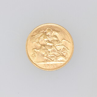 An Edwardian half sovereign 1907