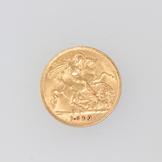 An Edwardian half sovereign 1910