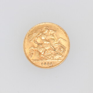 A George V half sovereign 1911