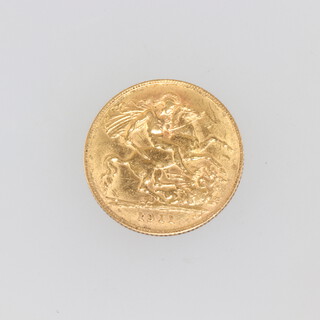 A George V half sovereign 1911