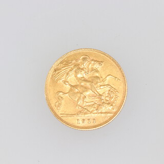 A George V half sovereign 1911