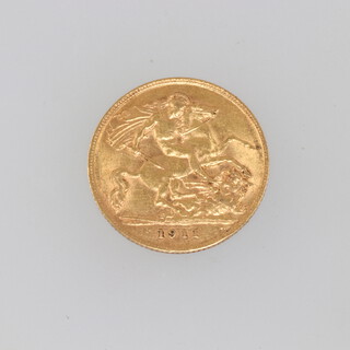 A George V half sovereign 1911