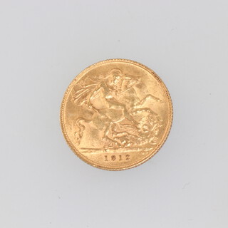 A George V half sovereign 1912 