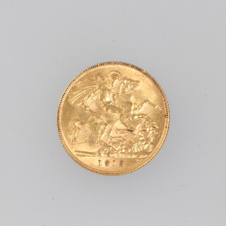 A George V half sovereign 1912