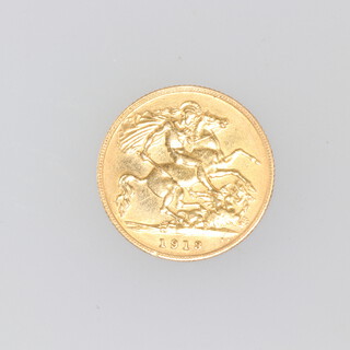 A George V half sovereign 1913