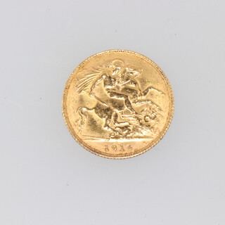 A George V half sovereign 1914