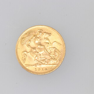 A George V half sovereign 1914