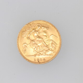 A George V half sovereign 1914