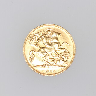 A George V half sovereign 1915