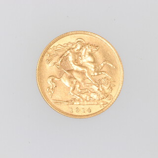 A George V half sovereign 1914 