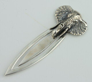 A modern Sterling silver bookmark in the form of an elephants head 5cm, 4.4 grams 