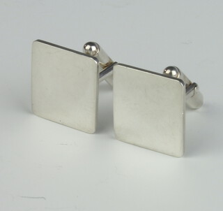 A pair of modern Sterling silver square cufflinks 12.2 grams