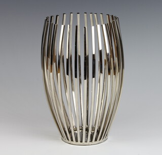 A contemporary plated vase holder 25cm 