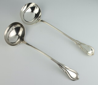 Two silver plated lily pattern ladles 