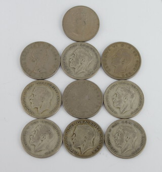 Six pre-1947 half crowns, 84 grams 