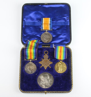A War medal and Victory medal to 245946.Pte.1.H.Randall.R.A.F. together with a Victory medal, War medal and a 1914-15 Star to 33524.Pte.J.E.Brown R.A.M.C together with a Gallia French medallion 33524 J E Brown BEF  